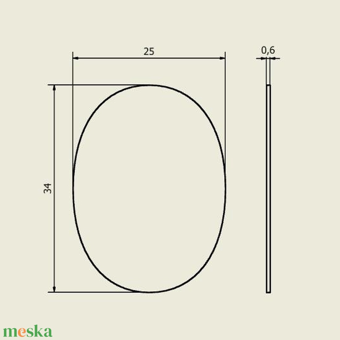 Ellipszis 25x34 mm-es medál, korong - kellékek & szerszámok - vegyes alapanyag - egyéb alapanyag - Meska.hu Ellipszis 25x34 mm-es medál, korong - kellékek & szerszámok - vegyes alapanyag - egyéb alapanyag - Meska.hu