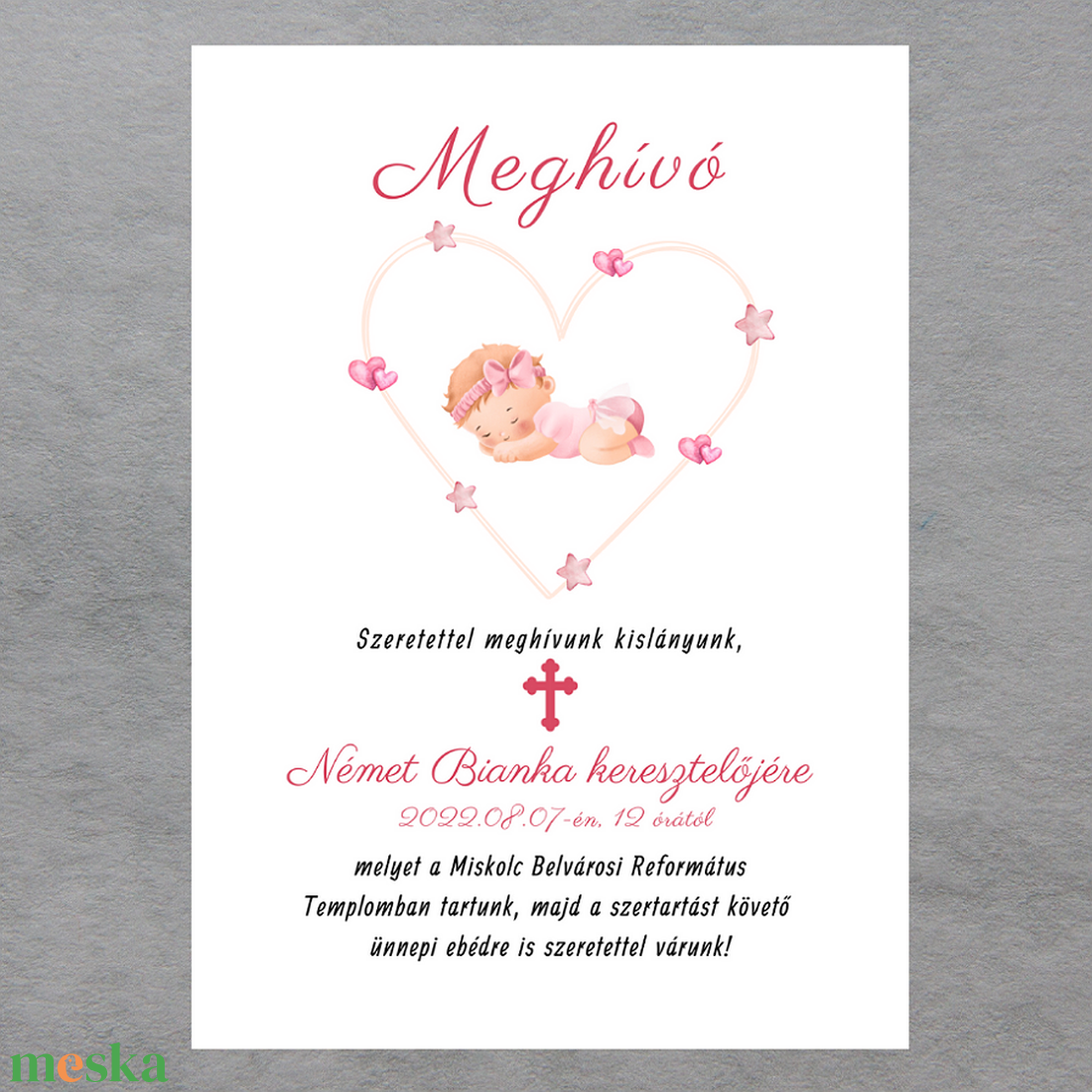 Keresztelési meghívó babás motívummal - otthon & életmód - papír, írószer - ajándékozás kellékei - meghívó - Meska.hu