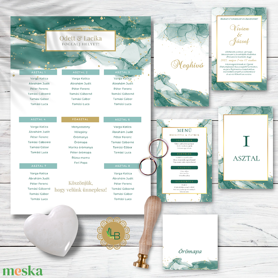 Esküvői asztalszám - esküvő - meghívó & kártya - meghívó - Meska.hu