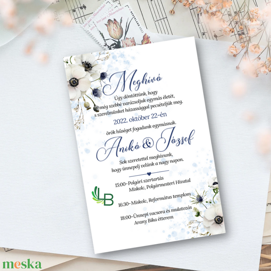 Gyönyörű esküvői meghívó, téli világ - esküvő - meghívó & kártya - meghívó - Meska.hu