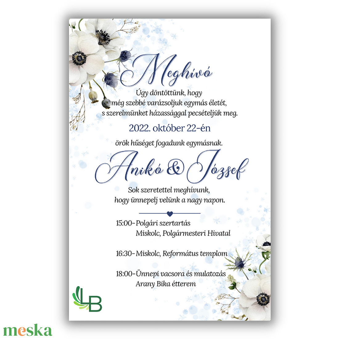 Gyönyörű esküvői meghívó, téli világ - esküvő - meghívó & kártya - meghívó - Meska.hu