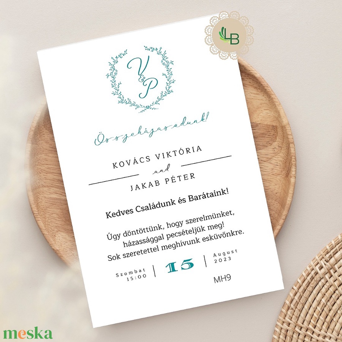 Esküvői meghívó, minimál grafikával MH9 - diy (csináld magad) - egységcsomag - Meska.hu