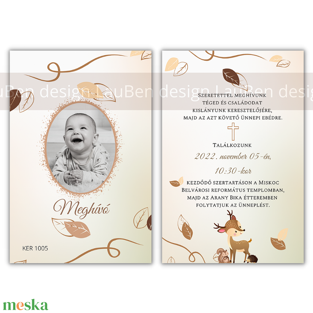 Unisex mghívó keresztelőre, saját fotóval - otthon & életmód - papír, írószer - ajándékozás kellékei - meghívó - Meska.hu