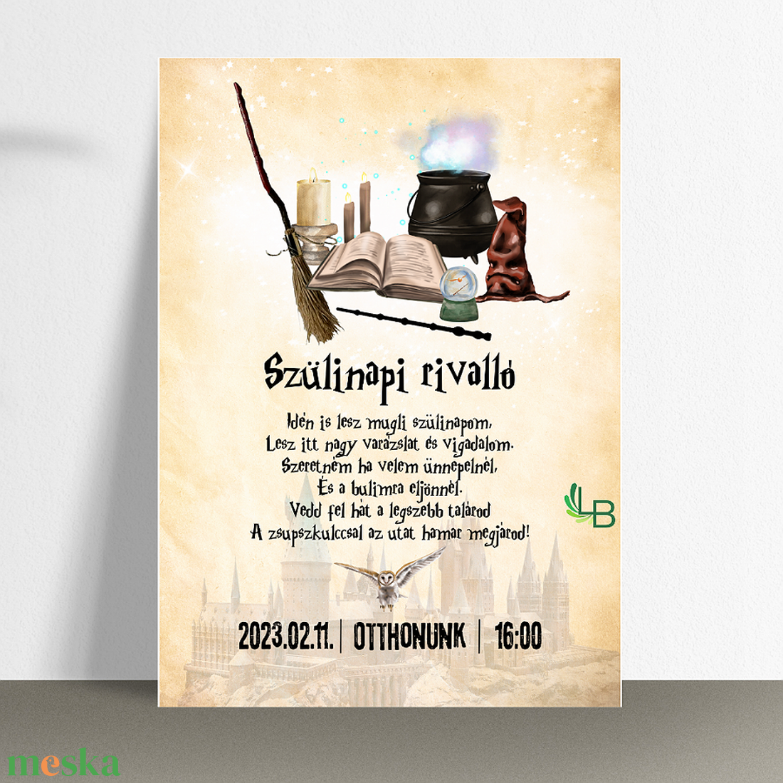 Harry Potteres szülinapi meghívó/rivalló - otthon & életmód - papír, írószer - ajándékozás kellékei - meghívó - Meska.hu