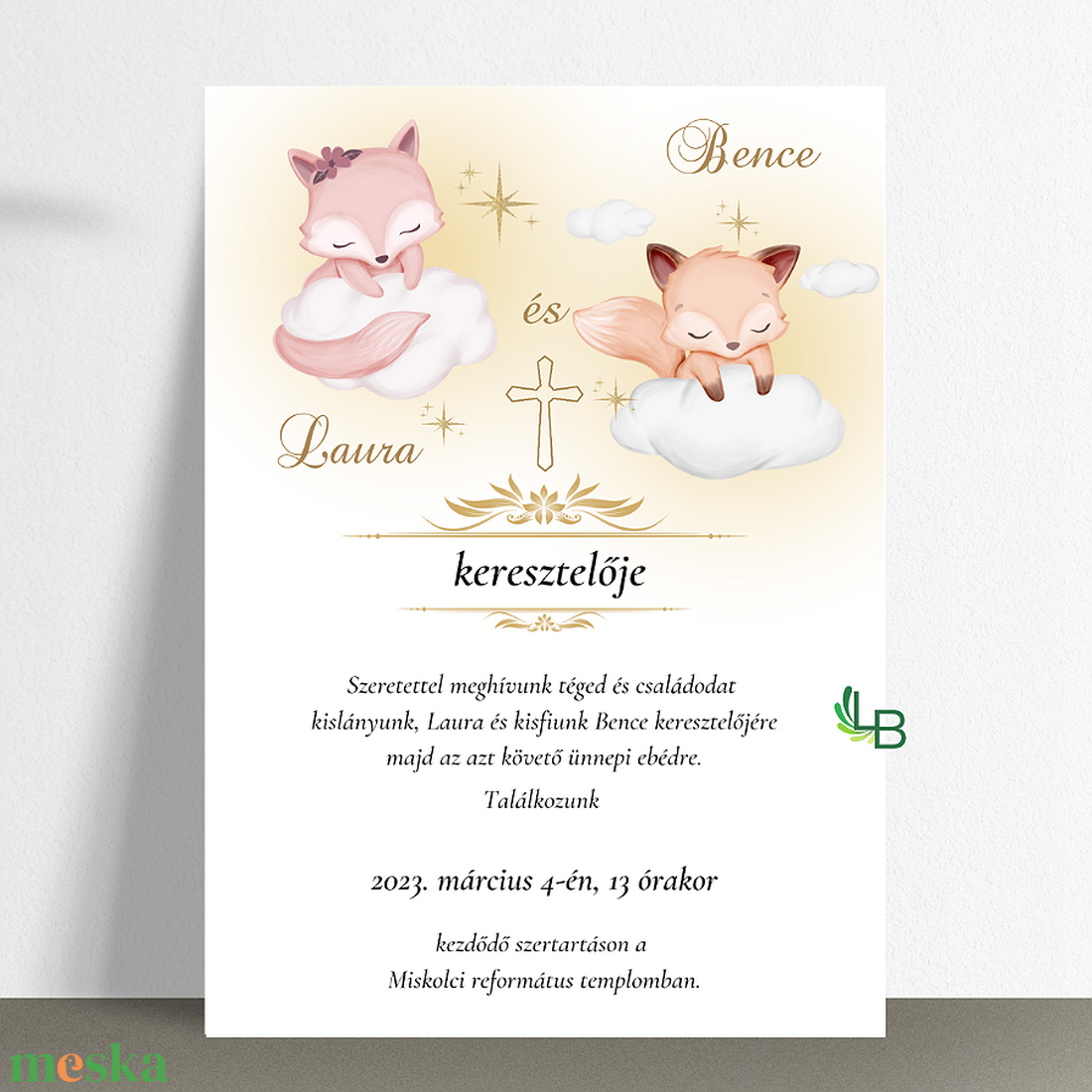 Meghívók keresztelőre, fiús és lányos - otthon & életmód - papír, írószer - ajándékozás kellékei - meghívó - Meska.hu