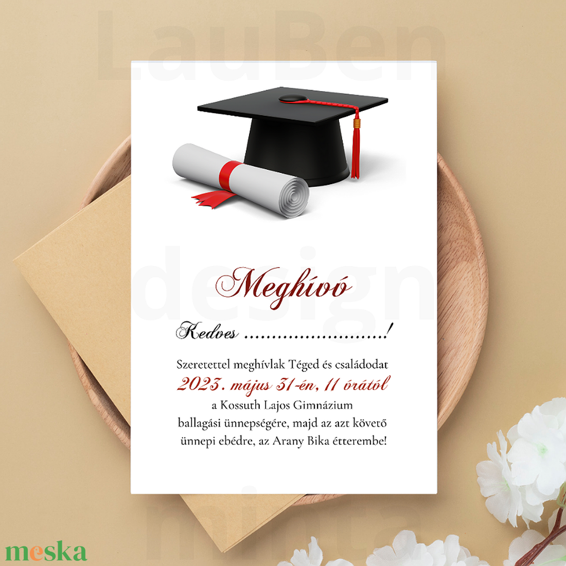 Iskolai ballagási meghívó 4 - otthon & életmód - papír, írószer - ajándékozás kellékei - meghívó - Meska.hu