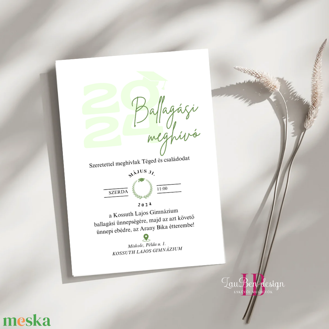 Iskolai ballagási meghívó választható színben - otthon & életmód - papír, írószer - ajándékozás kellékei - meghívó - Meska.hu