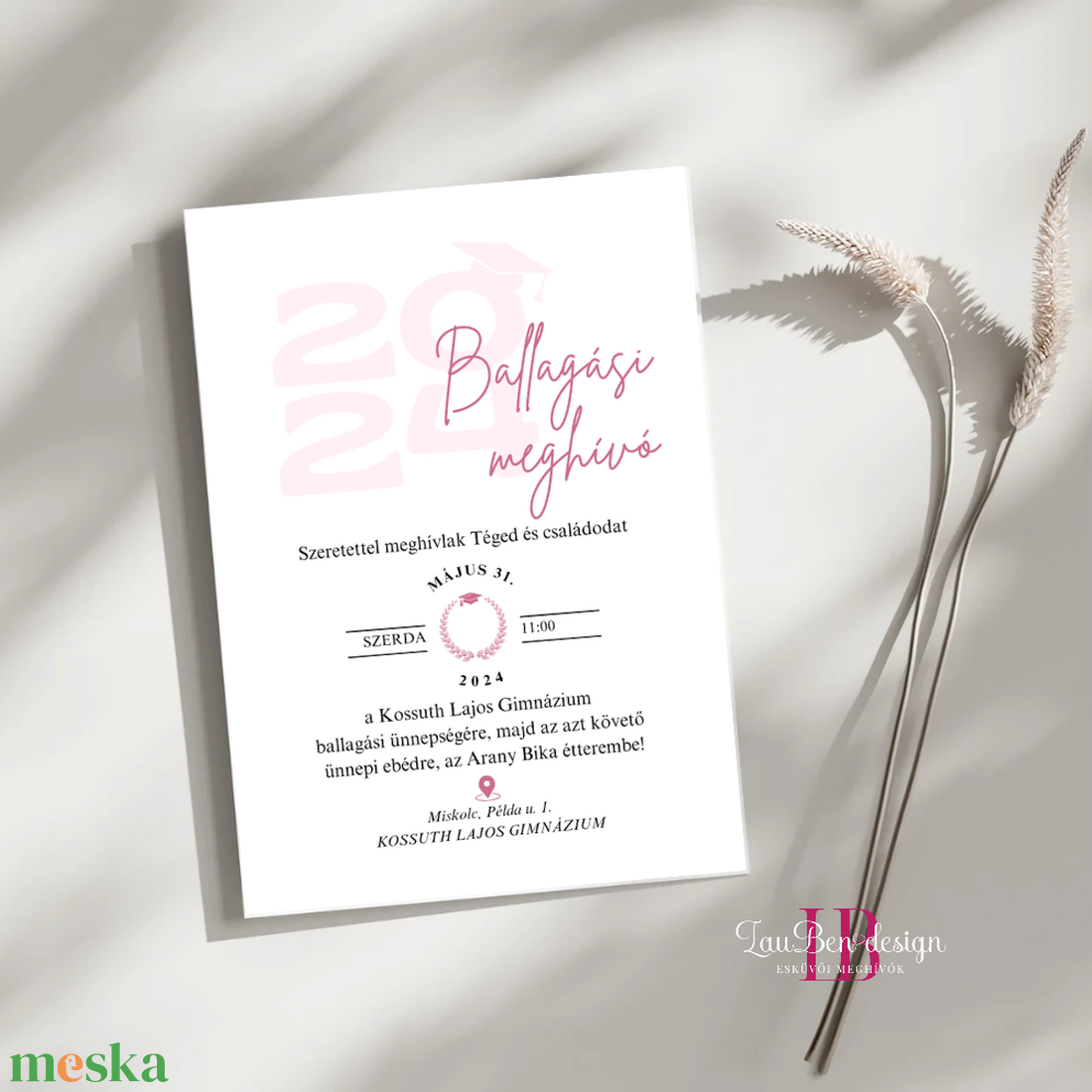 Iskolai ballagási meghívó választható színben - otthon & életmód - papír, írószer - ajándékozás kellékei - meghívó - Meska.hu