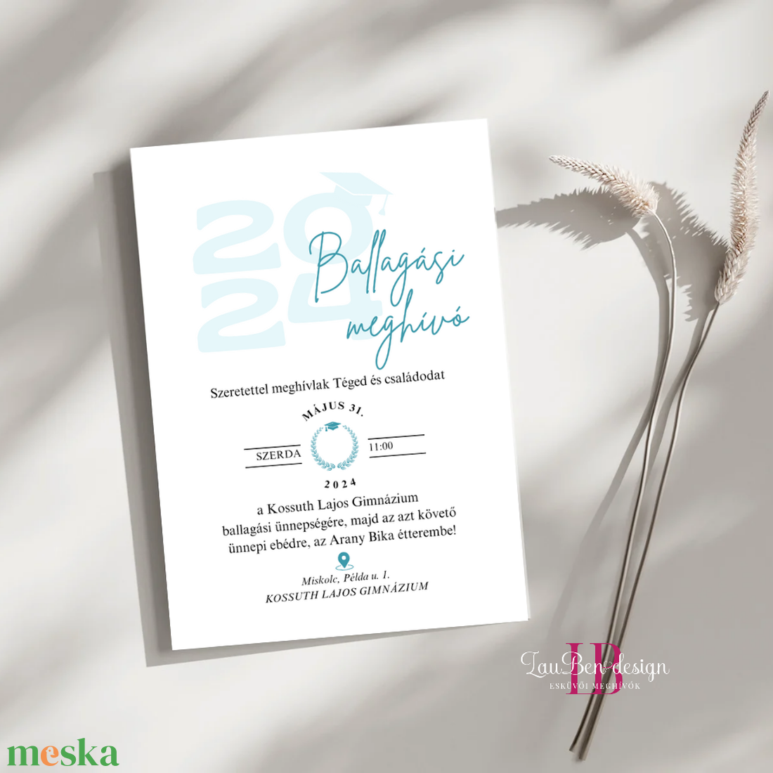 Iskolai ballagási meghívó választható színben - otthon & életmód - papír, írószer - ajándékozás kellékei - meghívó - Meska.hu