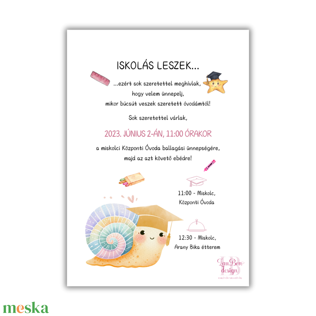 Ovis ballagási meghívó, csigabigás - otthon & életmód - papír, írószer - ajándékozás kellékei - meghívó - Meska.hu