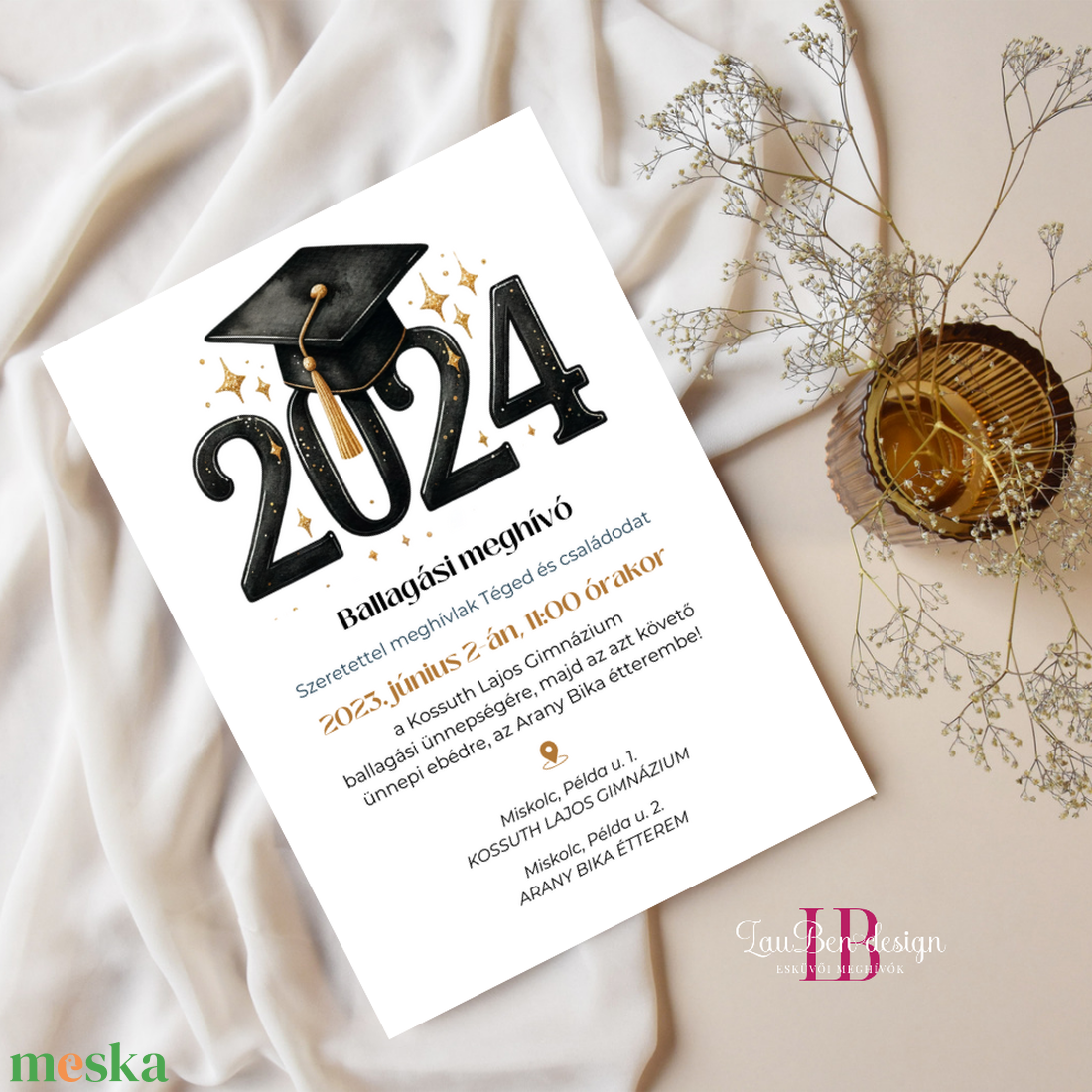 Általános iskolai ballagási meghívó 2024 - otthon & életmód - papír, írószer - Meska.hu