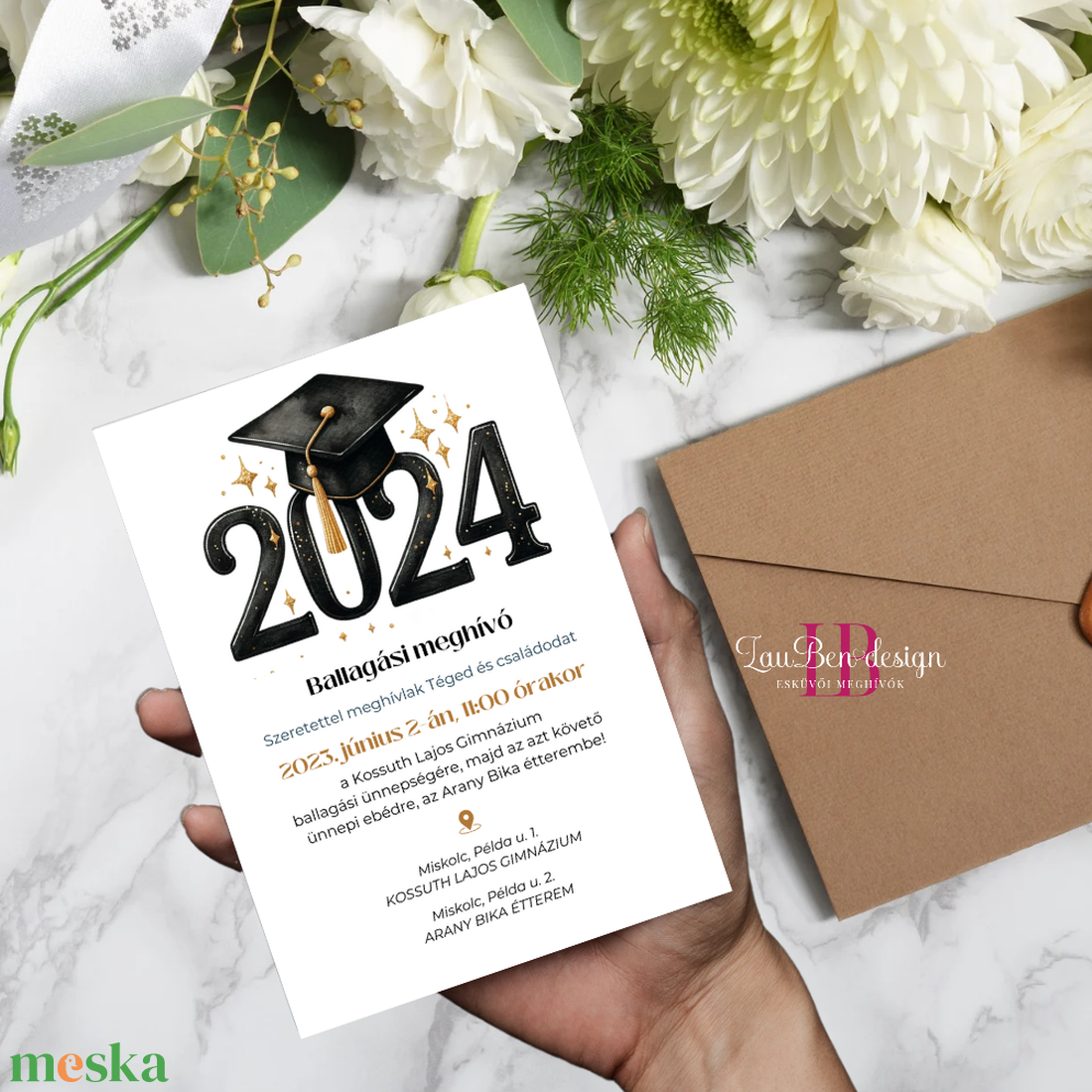 Általános iskolai ballagási meghívó 2024 - otthon & életmód - papír, írószer - Meska.hu