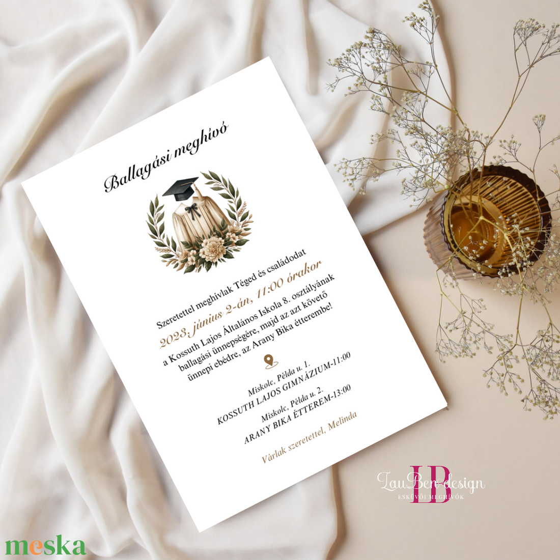 Általános iskolai ballagási meghívó, 2 féle - otthon & életmód - papír, írószer - ajándékozás kellékei - meghívó - Meska.hu