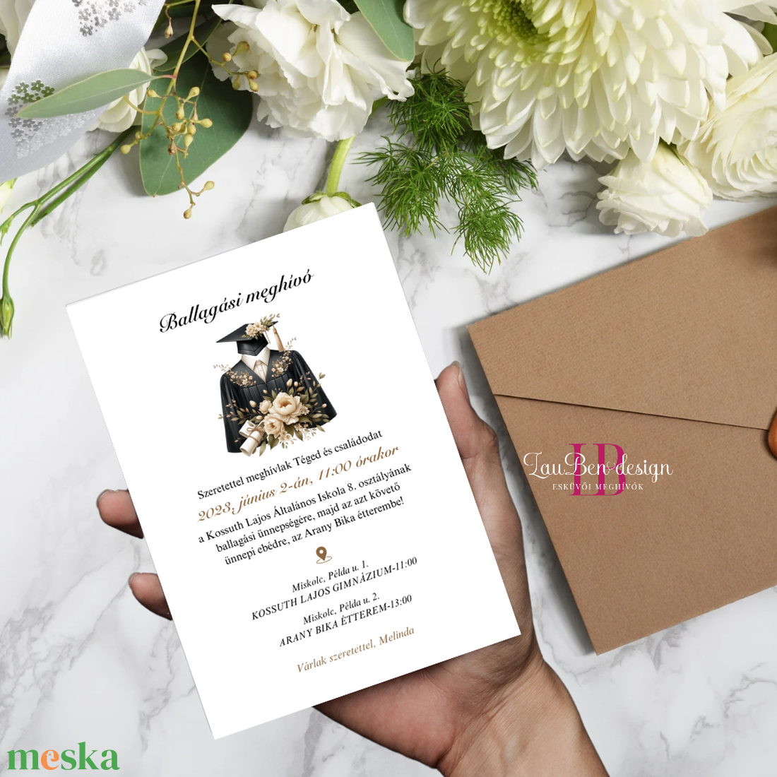 Általános iskolai ballagási meghívó, 2 féle - otthon & életmód - papír, írószer - ajándékozás kellékei - meghívó - Meska.hu