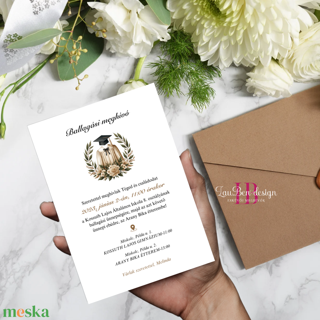 Általános iskolai ballagási meghívó, 2 féle - otthon & életmód - papír, írószer - ajándékozás kellékei - meghívó - Meska.hu