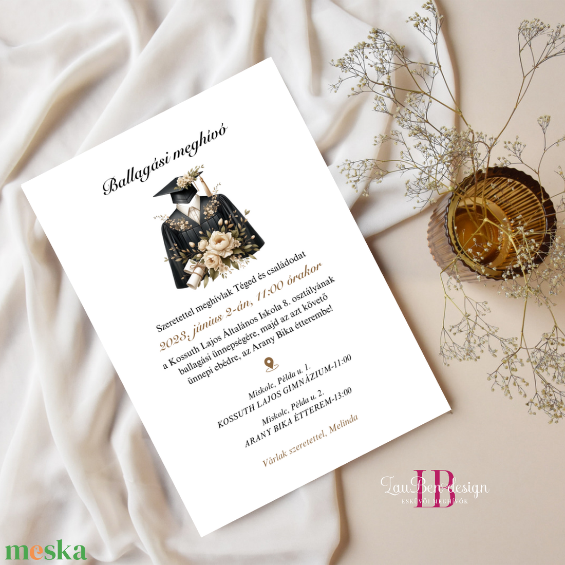 Általános iskolai ballagási meghívó, 2 féle - otthon & életmód - papír, írószer - ajándékozás kellékei - meghívó - Meska.hu