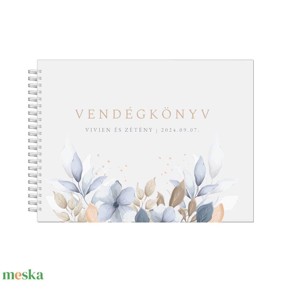 Esküvői vendégkönyv-kék - esküvő - emlék & ajándék - vendégkönyv - Meska.hu