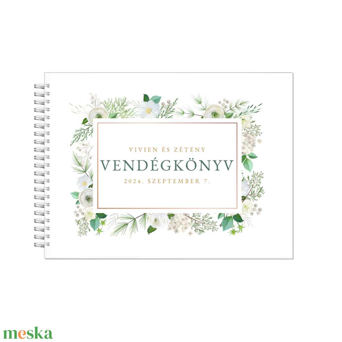 Esküvői vendégkönyv-greenary - esküvő - emlék & ajándék - vendégkönyv - Meska.hu