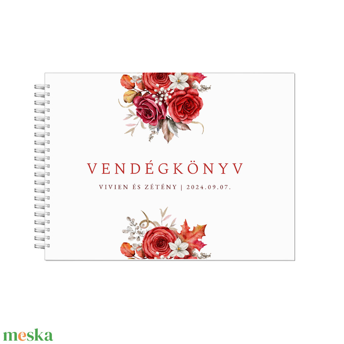 Esküvői vendégfüzet,őszi csokor - esküvő - emlék & ajándék - vendégkönyv - Meska.hu