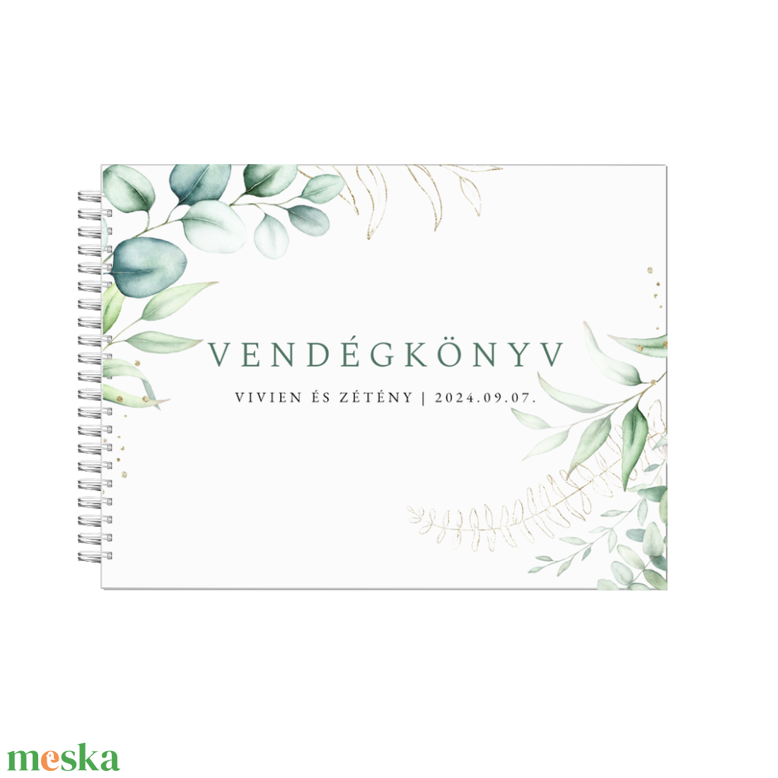 Esküvői vendégkönyv-greenary - esküvő - emlék & ajándék - vendégkönyv - Meska.hu