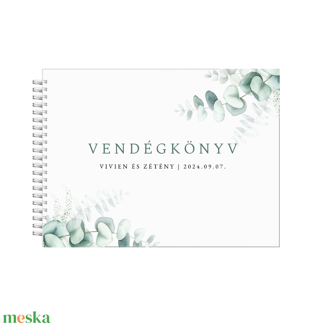 Esküvői vendégfüzet, greenary24 - esküvő - emlék & ajándék - vendégkönyv - Meska.hu