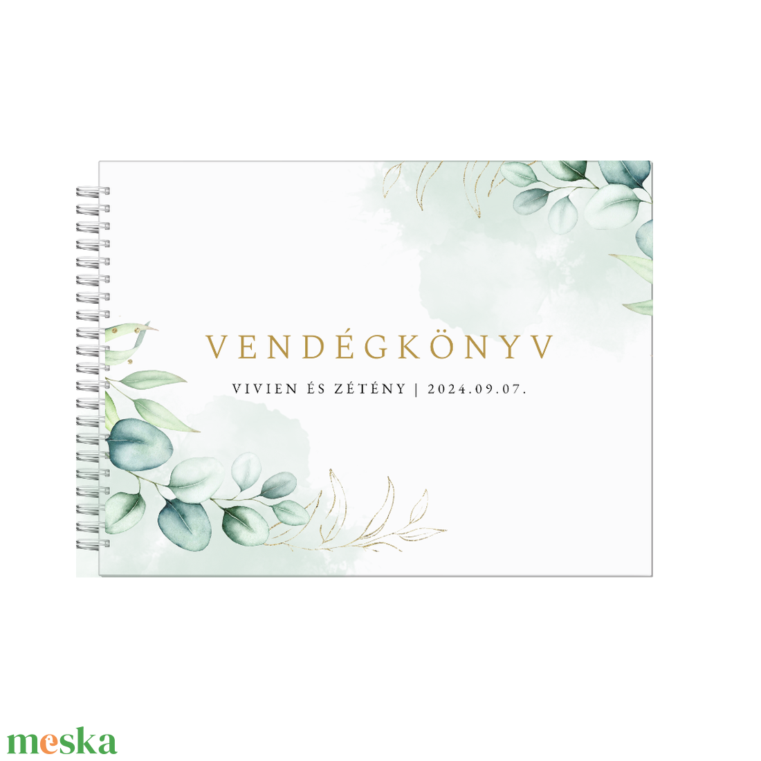 Esküvői vendégkönyv-greenary - esküvő - emlék & ajándék - vendégkönyv - Meska.hu