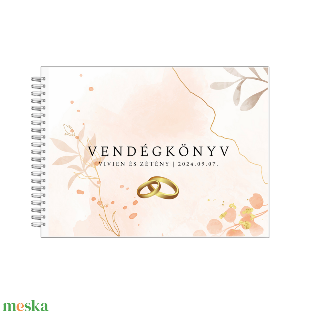 Esküvői vendégkönyv-gyűrűs - esküvő - emlék & ajándék - vendégkönyv - Meska.hu