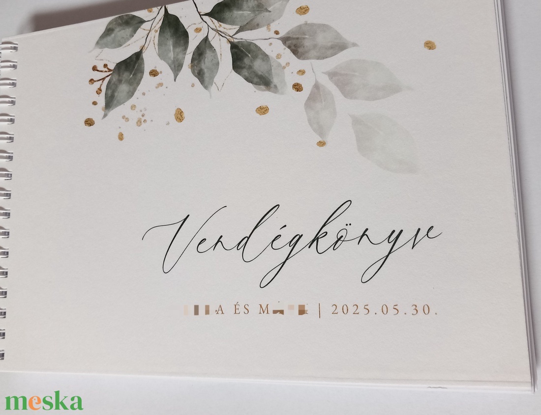 Esküvői vendégkönyv, greenary - esküvő - emlék & ajándék - vendégkönyv - Meska.hu