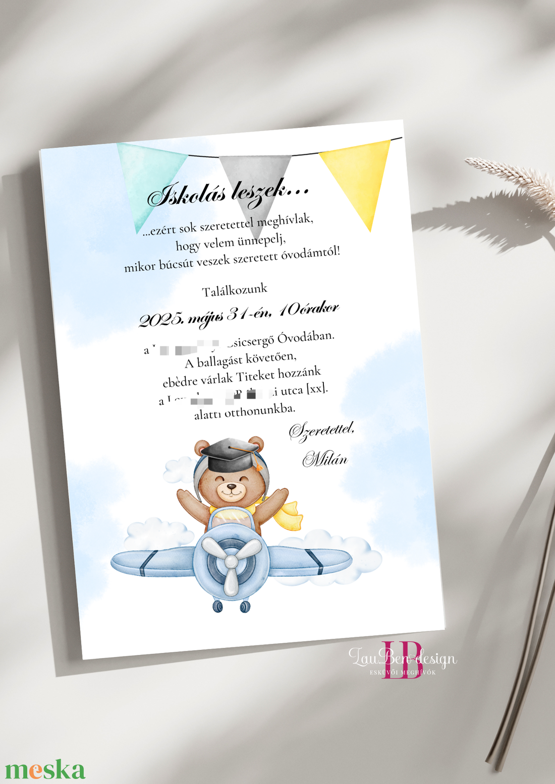 Ballagási meghívó pilóta macival - otthon & életmód - papír, írószer - ajándékozás kellékei - meghívó - Meska.hu Ballagási meghívó pilóta macival - otthon & életmód - papír, írószer - ajándékozás kellékei - meghívó - Meska.hu