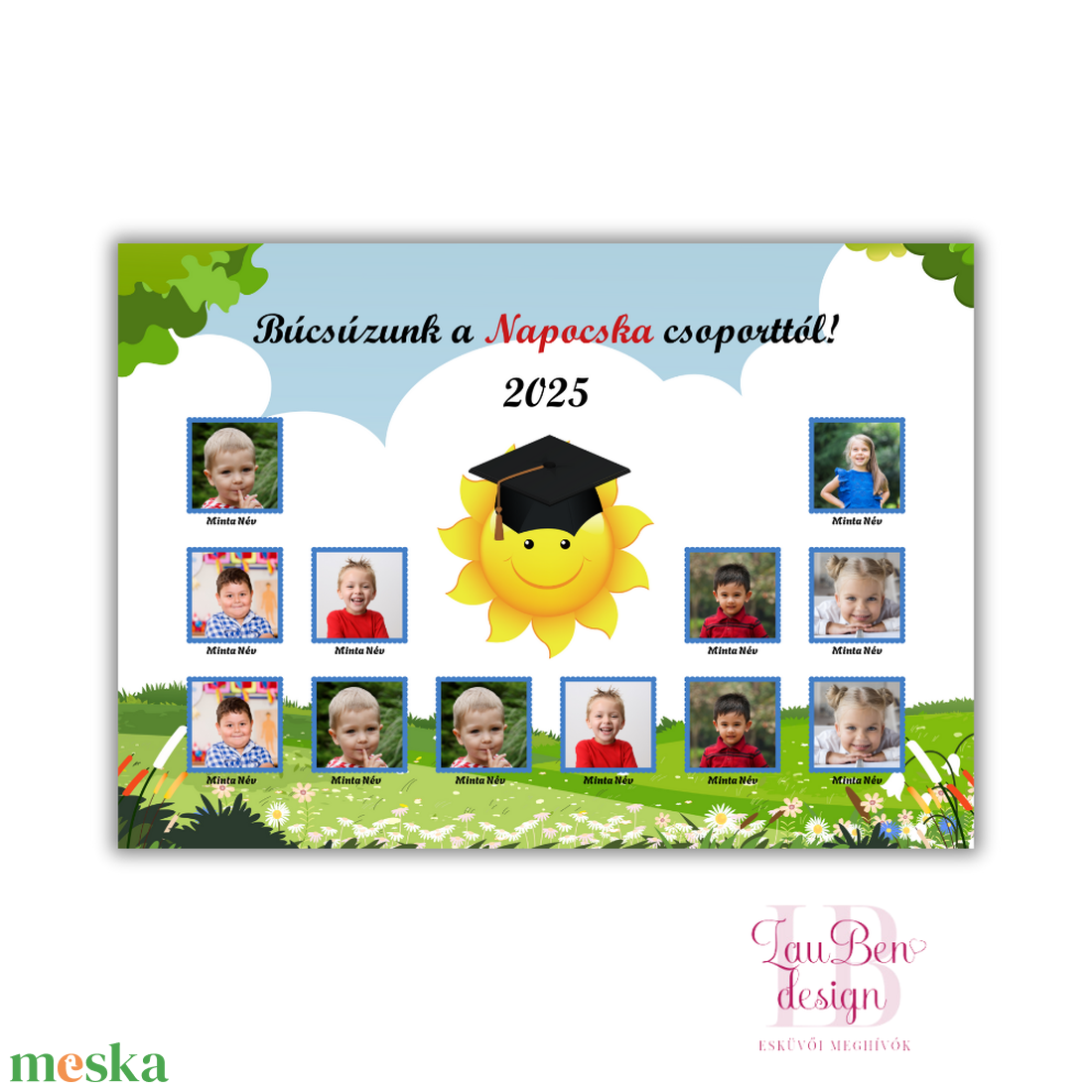 Óvodai vagy bölcsis ballagási tabló, napocskás - otthon & életmód - dekoráció - kép & falikép - poszter - Meska.hu