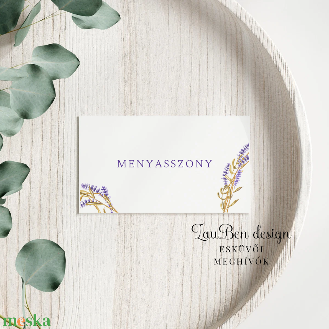 Esküvői ültetőkártya - levendulás - esküvő - meghívó & kártya - ültetési rend - Meska.hu