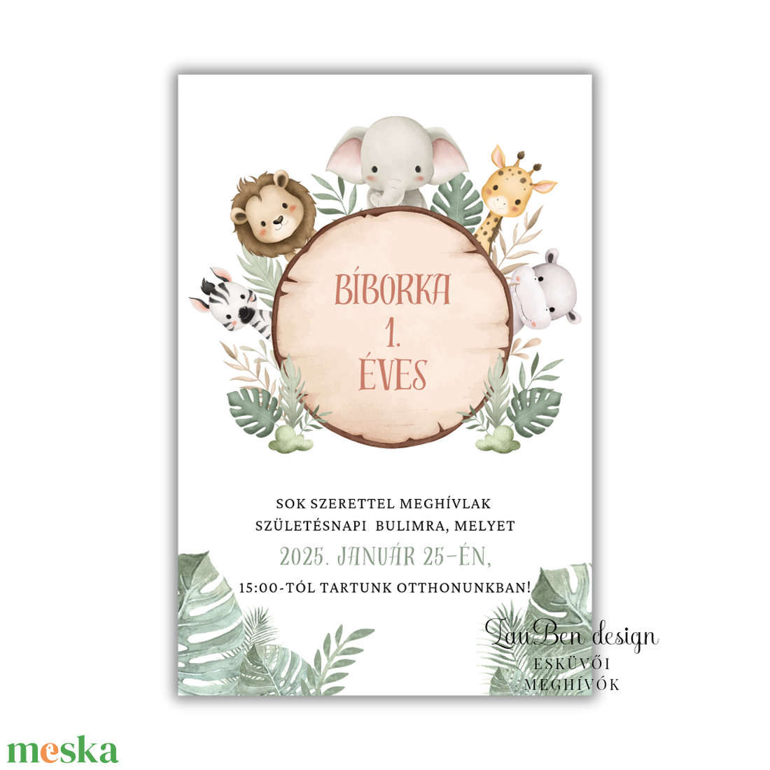 Meghívó keresztelőre, babaváró bulira vagy szülinapra - otthon & életmód - papír, írószer - ajándékozás kellékei - meghívó - Meska.hu