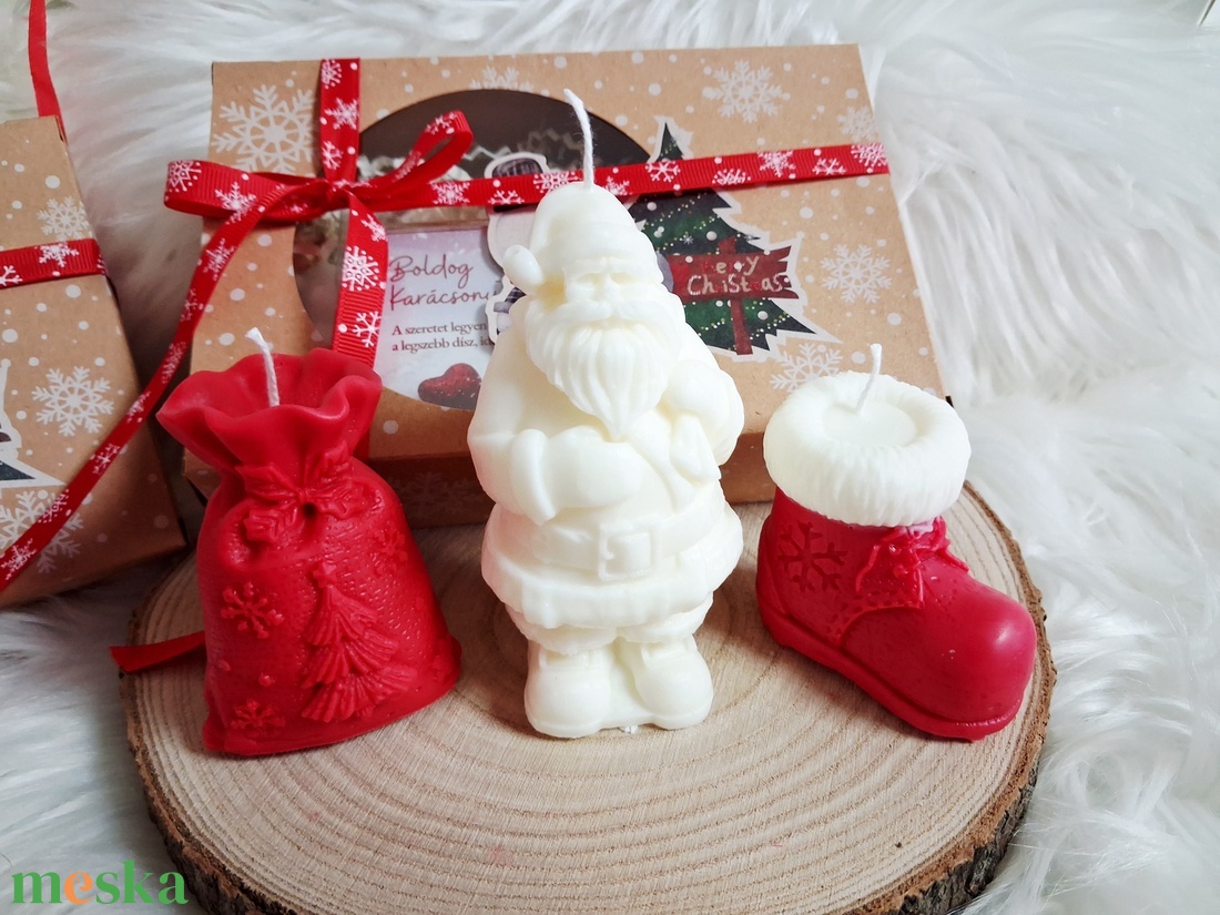 Kézműves karácsonyi gyertyacsomag  Illatos Szójaviasz Gyertyák Díszdobozban - karácsony - karácsonyi lakásdekoráció - karácsonyi illatgyertya, mécses - Meska.hu