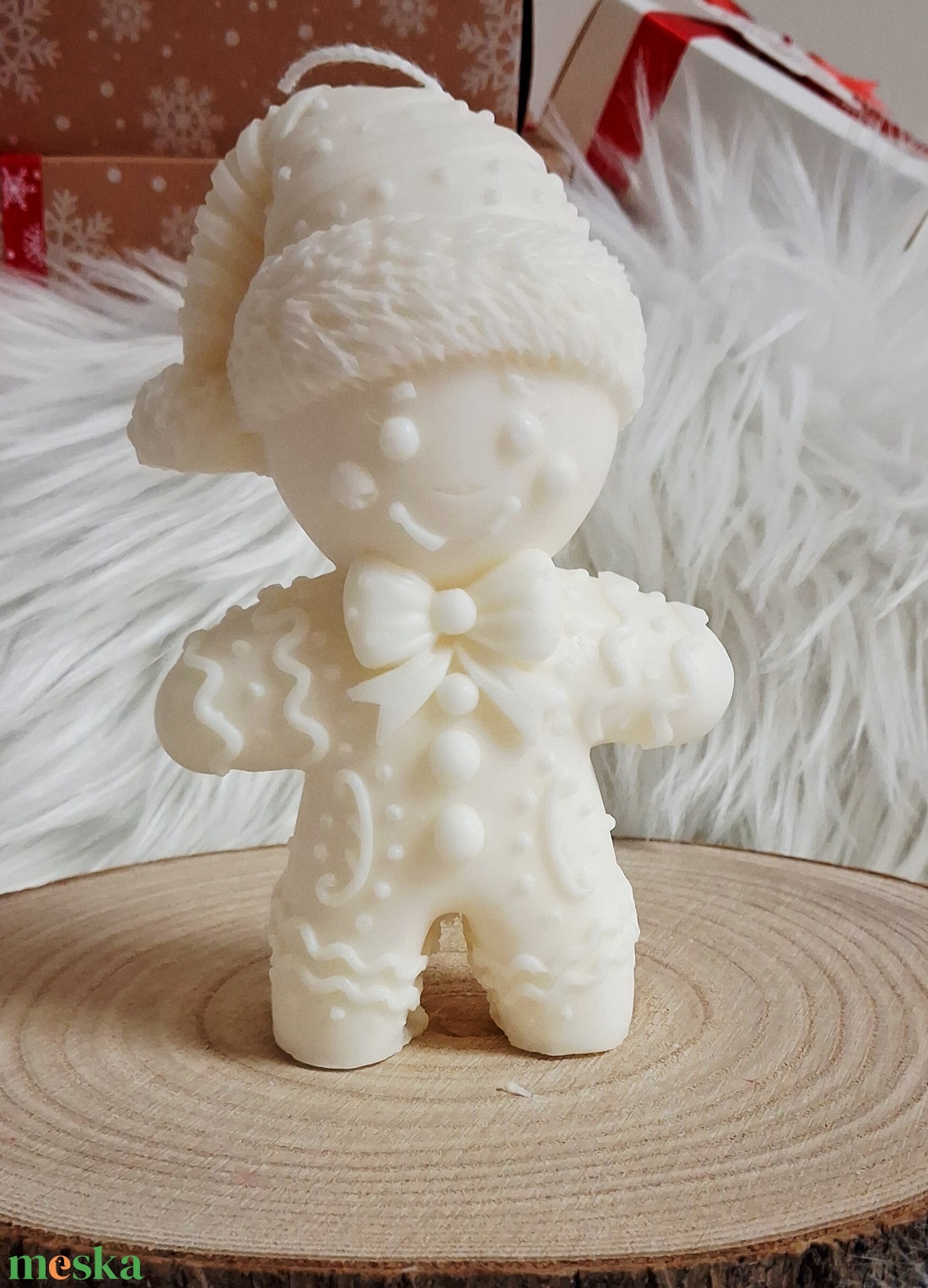 óriás Mézi Karácsonyi Különleges Szójaviasz Gyertya - karácsony - karácsonyi lakásdekoráció - karácsonyi illatgyertya, mécses - Meska.hu