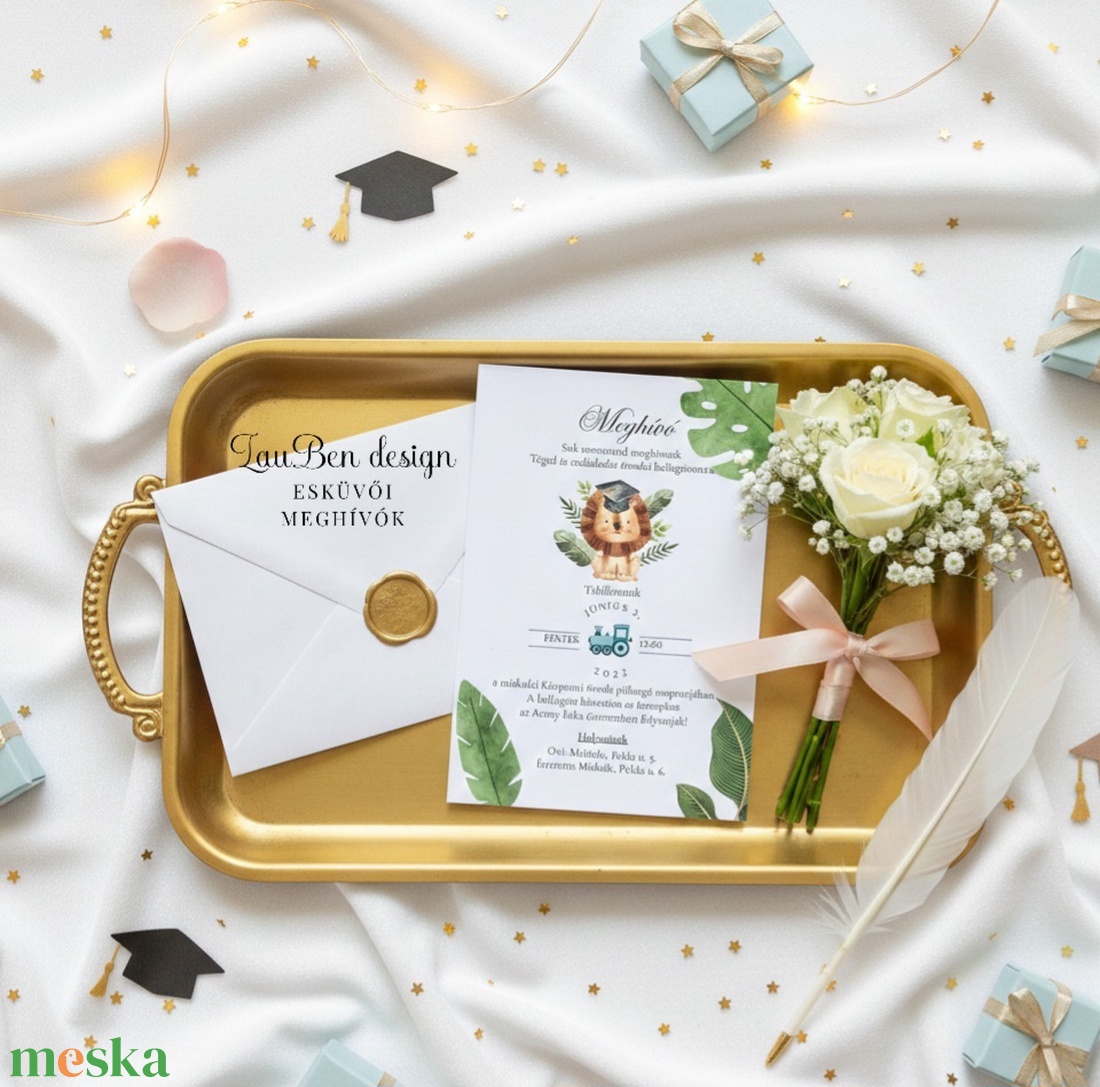 Ballagási meghívó ovisoknak (zöld) - otthon & életmód - papír, írószer - ajándékozás kellékei - meghívó - Meska.hu