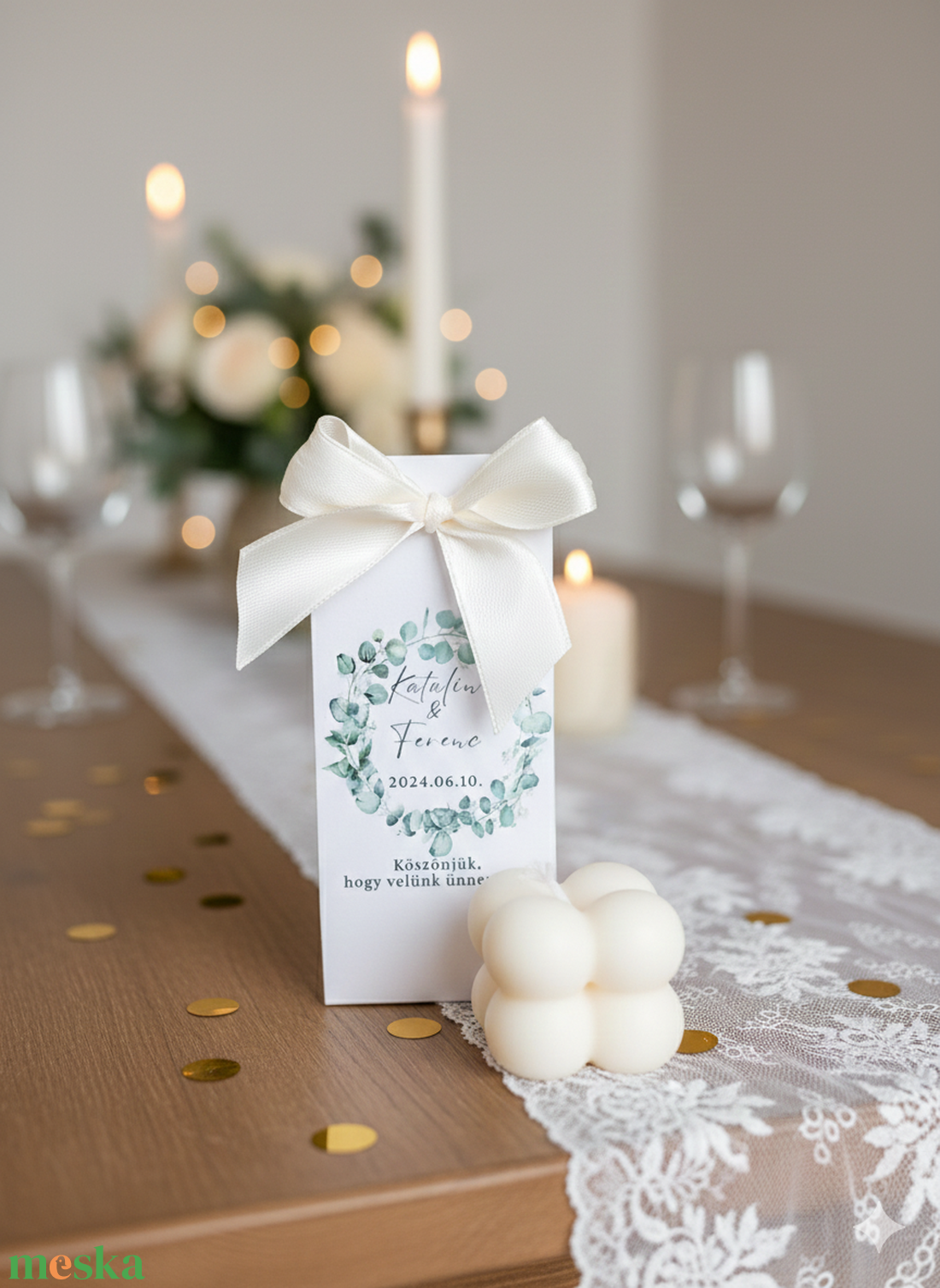 Esküvői köszönetajándék gyertya - esküvő - emlék & ajándék - köszönőajándék - Meska.hu
