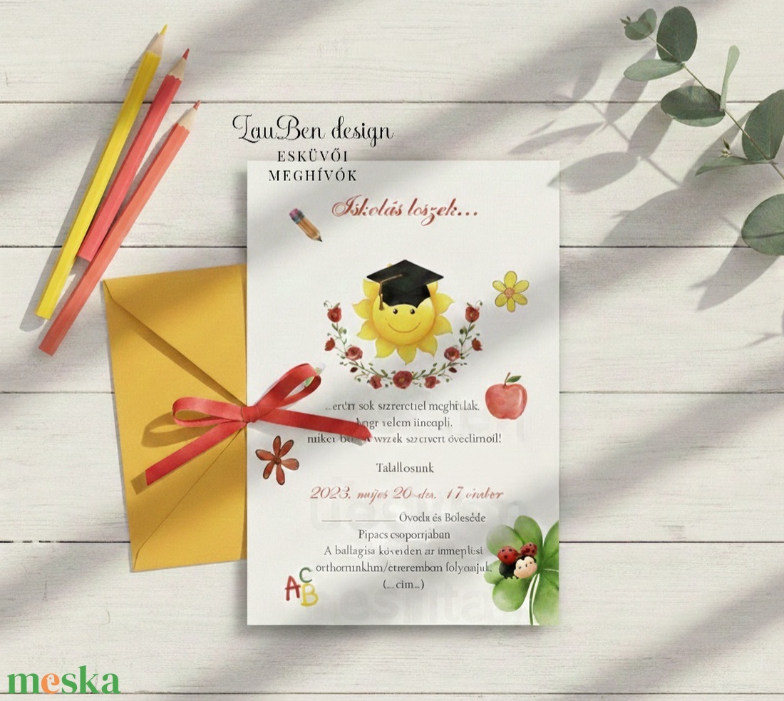 Ballagási meghívó ovisoknak, ovis jellel - otthon & életmód - papír, írószer - ajándékozás kellékei - meghívó - Meska.hu