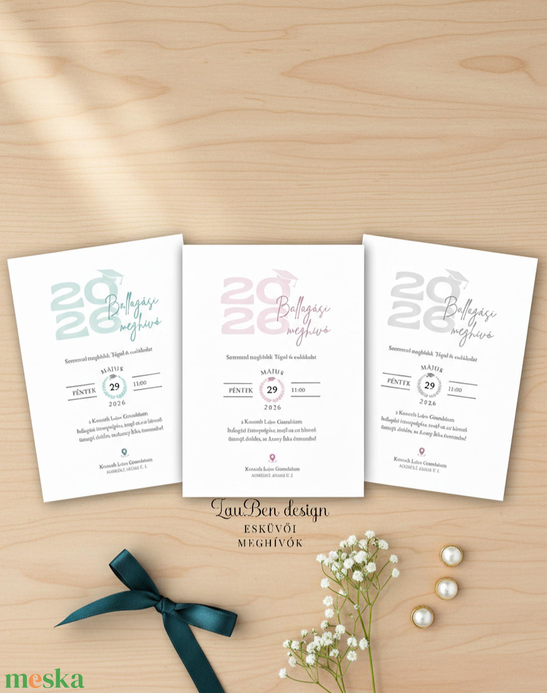 Iskolai ballagási meghívó választható színben - otthon & életmód - papír, írószer - ajándékozás kellékei - meghívó - Meska.hu