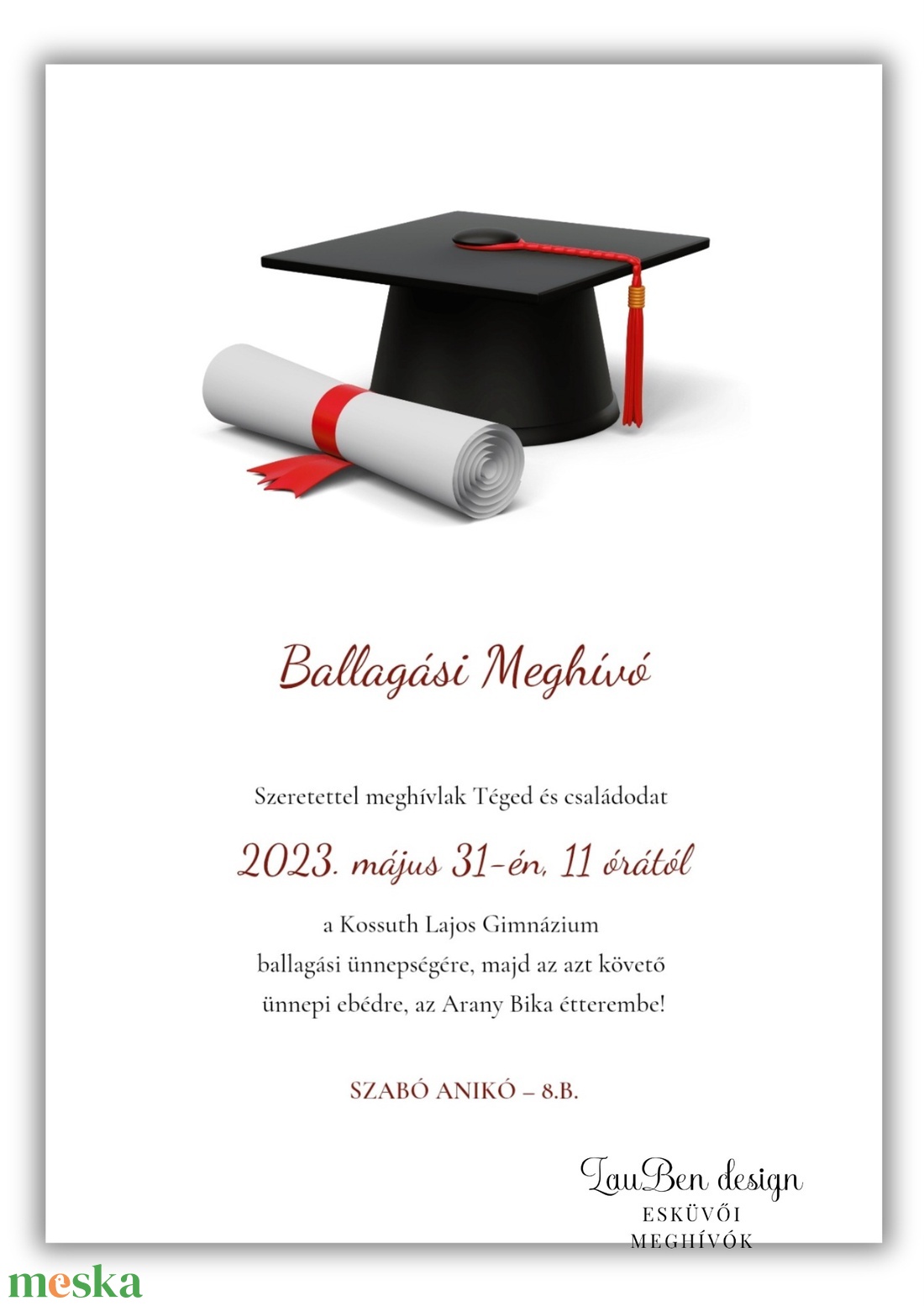 Iskolai ballagási meghívó 4 - otthon & életmód - papír, írószer - ajándékozás kellékei - meghívó - Meska.hu