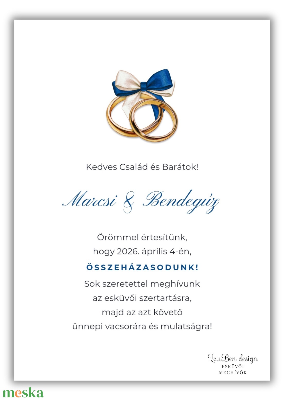 Klasszikus, letisztults esküvői meghívó � elegáns tipográfia, ikonos programtervvel, gyűrűs motívummal - esküvő - meghívó & kártya - meghívó - Meska.hu