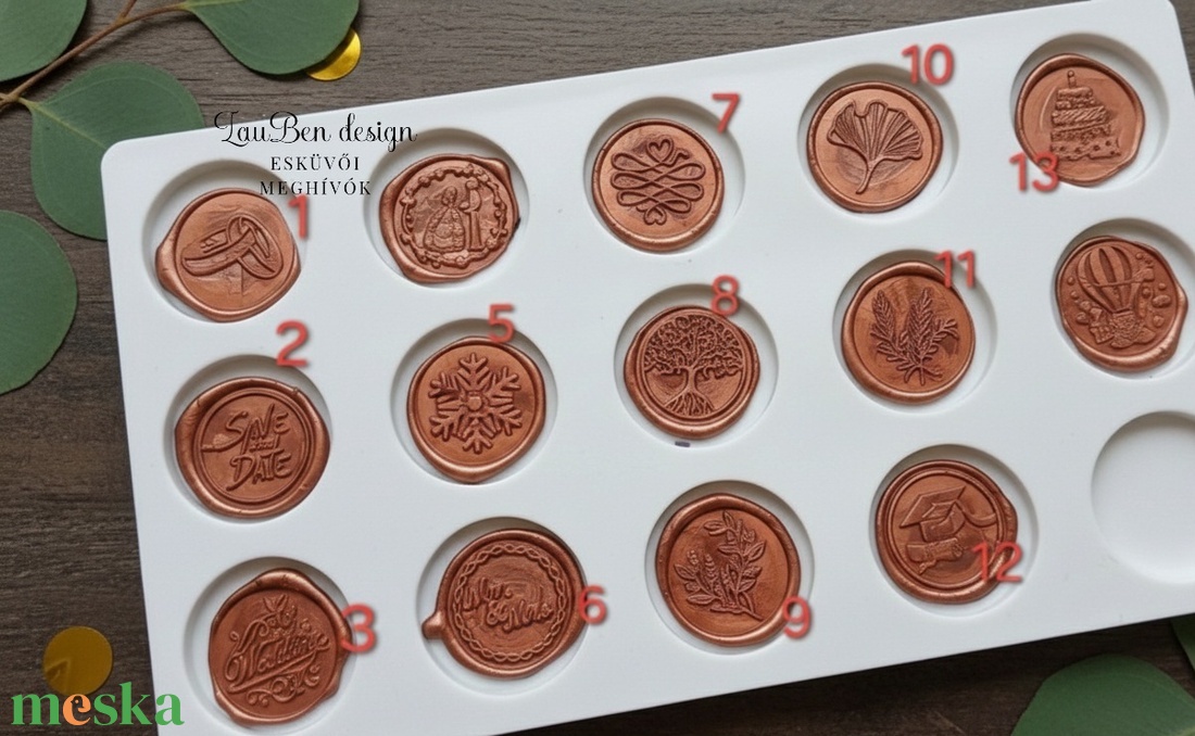 Royal Blue és Gold kinyitható naptáras esküvői meghívó akvarell virágokkal - esküvő - meghívó & kártya - meghívó - Meska.hu