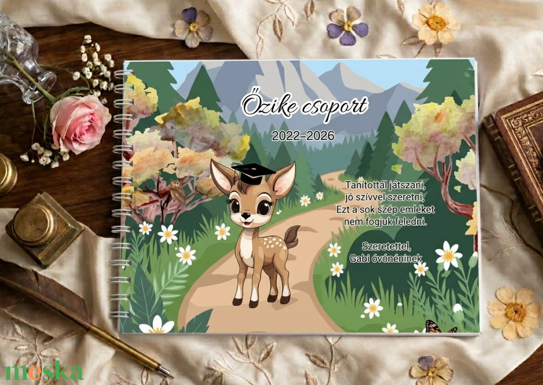 Őzikés emlékkönyv, óvodai ballagási ajándék - játék & sport - ovis felszerelés - egyéb ovis kiegészítő - Meska.hu