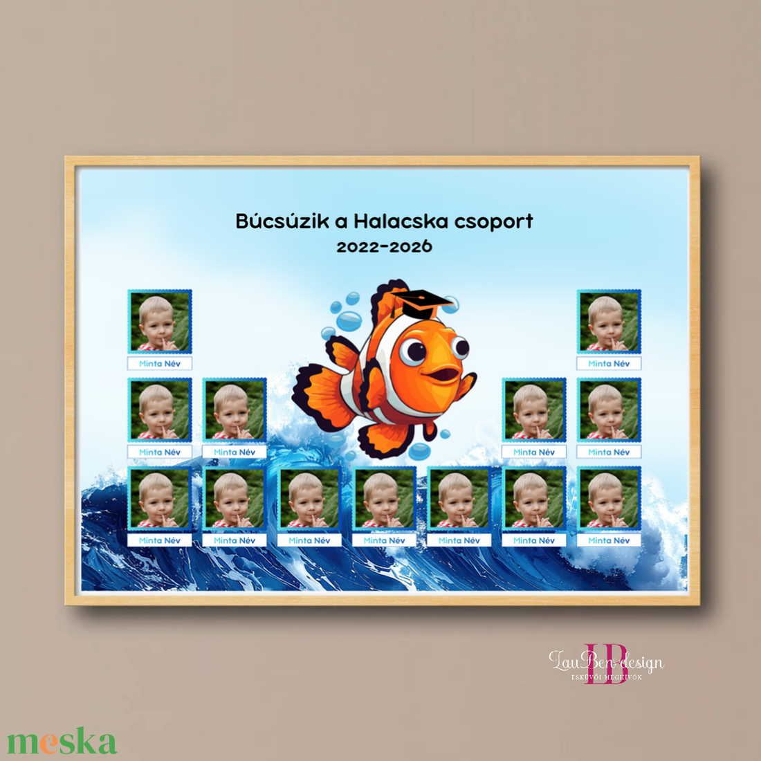 Óvodai vagy bölcsis ballagási tabló, Halacska csoport - otthon & életmód - dekoráció - kép & falikép - poszter - Meska.hu