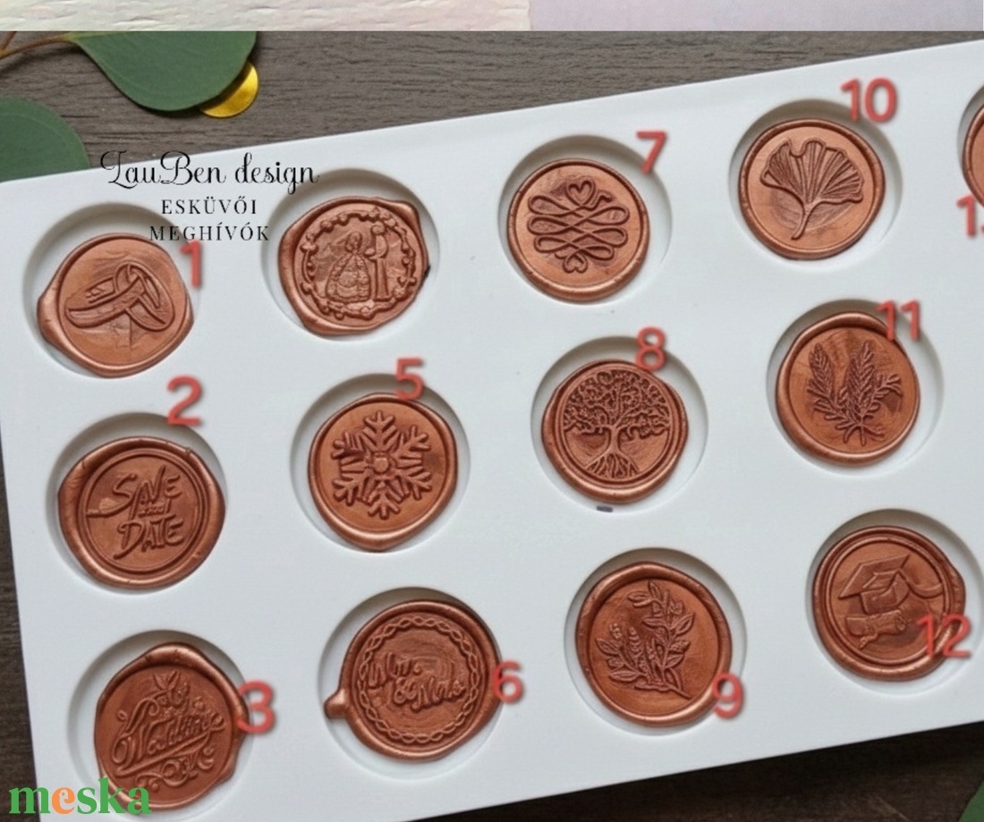 Smaragdzöld-Arany Elegáns Esküvői Meghívó - esküvő - meghívó & kártya - meghívó - Meska.hu