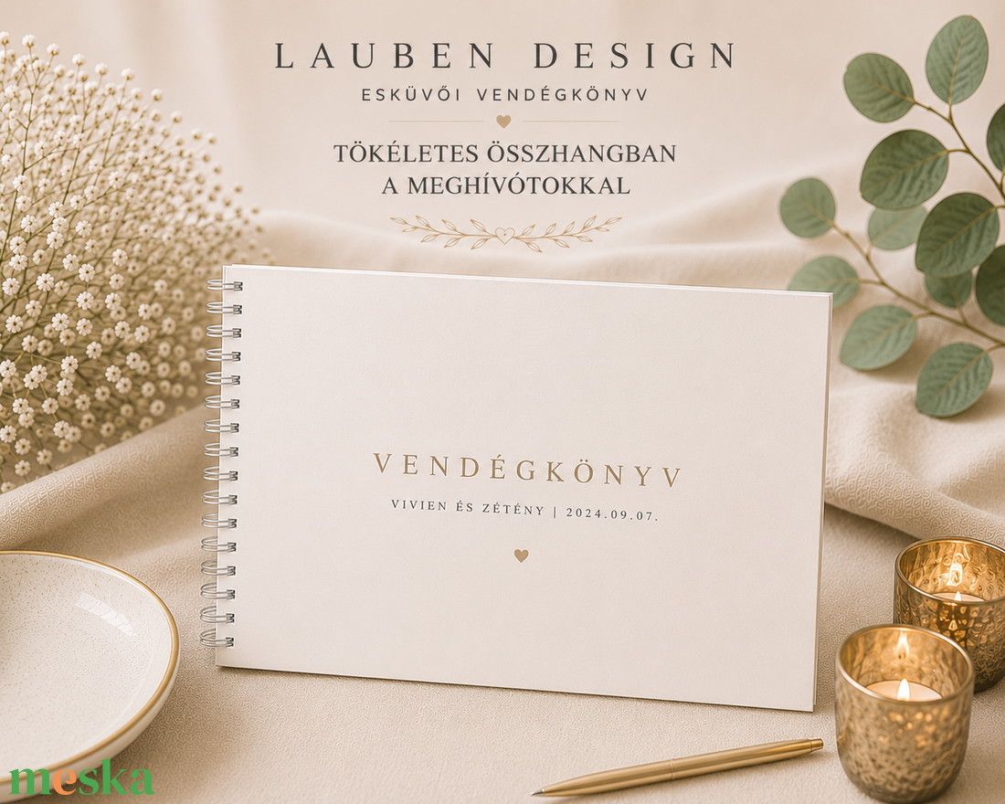 Esküvői vendégkönyv - esküvő - emlék & ajándék - vendégkönyv - Meska.hu