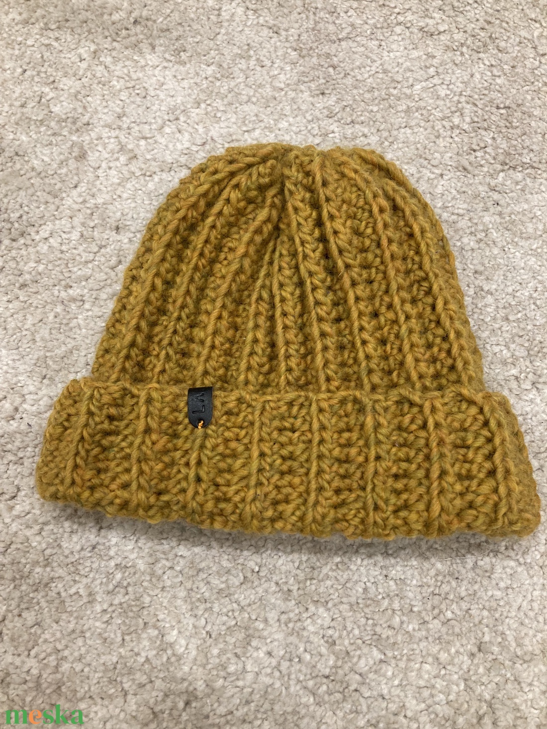 Sárgás-zöldes gyapjú sapka // vicces - informatikus kitűző - ruha & divat - sál, sapka, kendő - sapka - Meska.hu