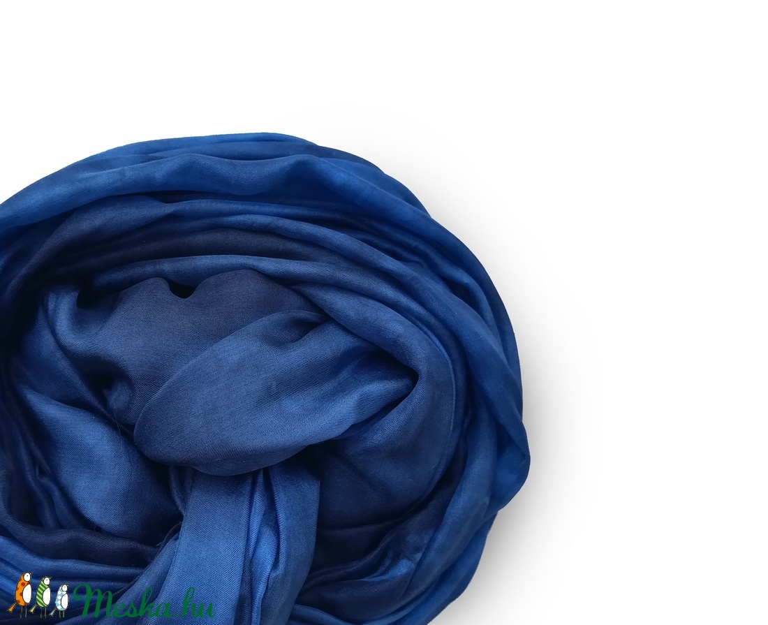kék vihar  selyemsál STÓLA méretben - ruha & divat - sál, sapka, kendő - sál - Meska.hu