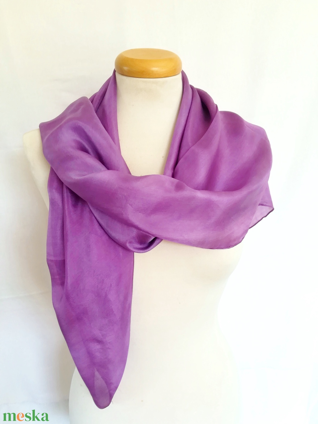 lila selyemkendő - ruha & divat - sál, sapka, kendő - sál - Meska.hu