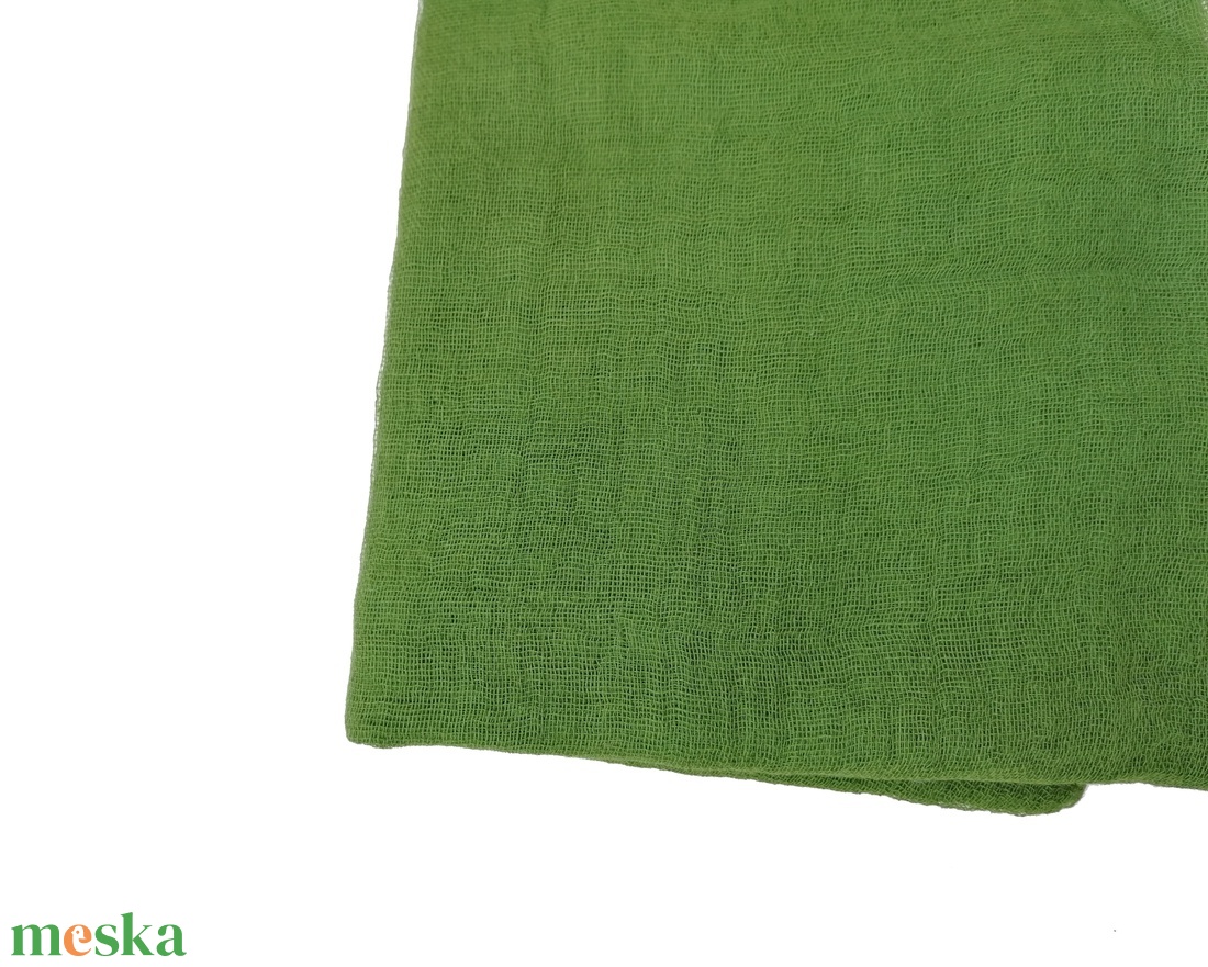 zöld géz-sál - ruha & divat - sál, sapka, kendő - sál - Meska.hu