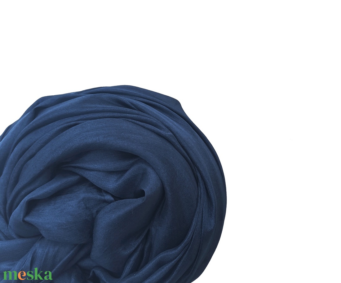 sötétkék selyemsál STÓLA méretben - ruha & divat - sál, sapka, kendő - sál - Meska.hu